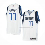 Maillot Enfant Dallas Mavericks Luka Doncic NO 77 Association Blanc