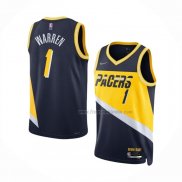 Maillot Indiana Pacers T.j. Warren NO 1 Ville 2021-22 Bleu