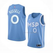 Maillot Minnesota Timberwolves D'angelo Russell NO 0 Ville Bleu