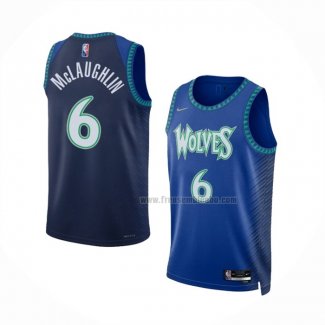 Maillot Minnesota Timberwolves Jordan Mclaughlin NO 6 Ville 2021-22 Bleu