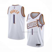 Maillot Phoenix Suns Devin Booker NO 1 Association 2023-24 Blanc