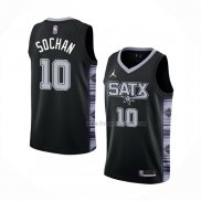 Maillot San Antonio Spurs Jeremy Sochan NO 10 Statement 2022-23 Noir