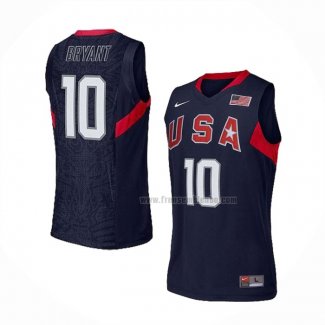 Maillot USA 2008 Kobe Bryant NO 10 Bleu