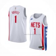 Maillot Brooklyn Nets Mikal Bridges NO 1 Classic 2022-23 Blanc