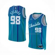 Maillot Charlotte Hornets Arnoldas Kulboka NO 98 Ville 2021-22 Bleu