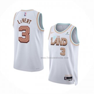 Maillot Cleveland Cavaliers Caris Levert NO 3 Ville 2022-23 Blanc