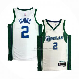 Maillot Dallas Mavericks Kyrie Irving NO 2 Ville Blanc