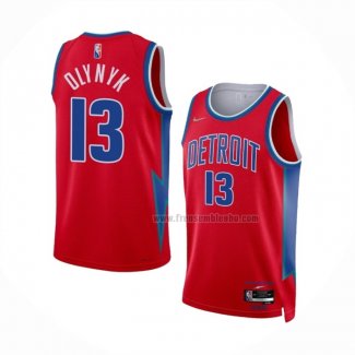 Maillot Detroit Pistons Kelly Olynyk NO 13 Ville 2021-22 Rouge