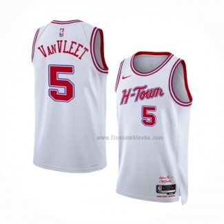 Maillot Houston Rockets Fred Vanvleet NO 5 Ville 2023-24 Blanc