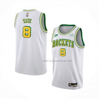 Maillot Houston Rockets Jae'sean Tate NO 8 Classic 2022-23 Blanc