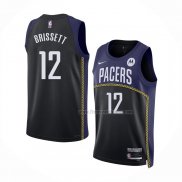 Maillot Indiana Pacers Oshae Brissett NO 12 Ville 2022-23 Bleu