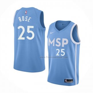 Maillot Minnesota Timberwolves Derrick Rose NO 25 Ville Bleu