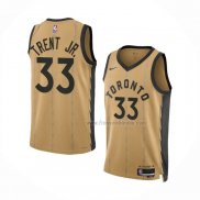 Maillot Toronto Raptors Gary Trent JR. NO 33 Ville 2023-24 Or