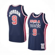 Maillot USA 1992 Chicago Bulls Michael Jordan NO 9 Bleu