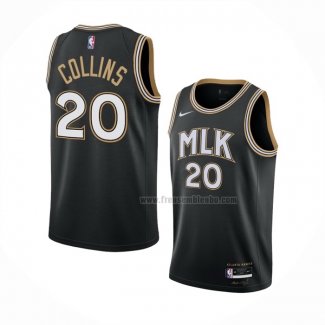 Maillot Atlanta Hawks John Collins NO 20 Ville 2020-21 Noir