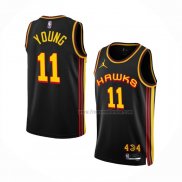 Maillot Atlanta Hawks Trae Young NO 11 Statement 2022-23 Noir