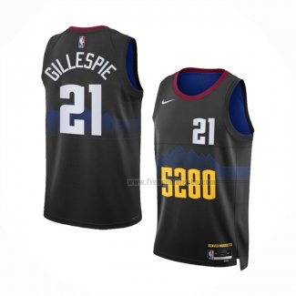 Maillot Denver Nuggets Collin Gillespie NO 21 Ville 2023-24 Noir