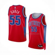 Maillot Detroit Pistons Luka Garza NO 55 Ville 2021-22 Rouge