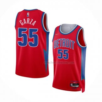 Maillot Detroit Pistons Luka Garza NO 55 Ville 2021-22 Rouge