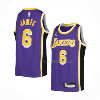 Maillot Enfant Los Angeles Lakers LeBron James NO 6 Statement Volet