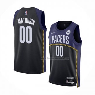 Maillot Indiana Pacers Bennedict Mathurin NO 00 Ville 2022-23 Bleu