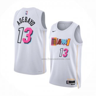 Maillot Miami Heat Bam Adebayo NO 13 Ville 2022-23 Blanc