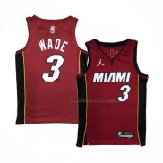 Maillot Miami Heat Dwyane Wade NO 3 Statement 2020-21 Rouge