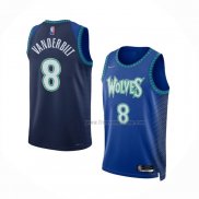 Maillot Minnesota Timberwolves Jarred Vanderbilt NO 8 Ville 2021-22 Bleu