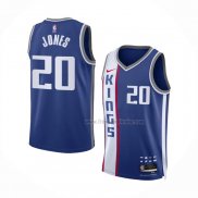 Maillot Sacramento Kings Colby Jones NO 20 Ville 2023 24 Bleu