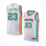 Maillot San Antonio Spurs Zach Collins NO 23 Ville 2021-22 Blanc