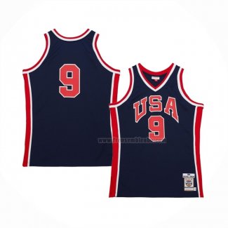 Maillot USA 1984 Michael Jordan NO 9 Bleu