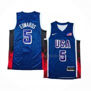 Maillot USA 2024 Anthony Edwards NO 5 Bleu1