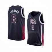 Maillot USA 2024 Kawhi Leonard NO 8 Bleu