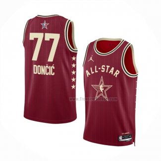 Maillot All Star 2024 Dallas Mavericks Luka Doncic NO 77 Rouge