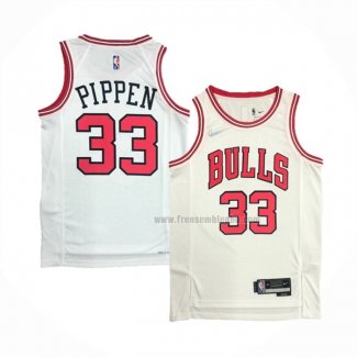 Maillot Chicago Bulls Scottie Pippen NO 33 Association 2021 Blanc