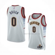 Maillot Denver Nuggets Christian Braun NO 0 Ville 2022-23 Blanc