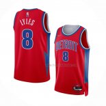 Maillot Detroit Pistons Trey Lyles NO 8 Ville 2021-22 Rouge