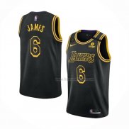 Maillot Los Angeles Lakers LeBron James NO 6 Mamba 2021-22 Noir