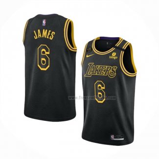 Maillot Los Angeles Lakers LeBron James NO 6 Mamba 2021-22 Noir