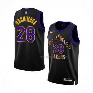 Maillot Los Angeles Lakers Rui Hachimura NO 28 Ville 2023-24 Noir