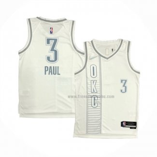 Maillot Oklahoma City Thunder Chris Paul NO 3 Ville 2021-22 Blanc