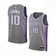 Maillot Sacramento Kings Domantas Sabonis NO 10 Ville 2022-23 Gris