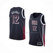 Maillot USA 2024 Justin Holiday NO 12 Bleu