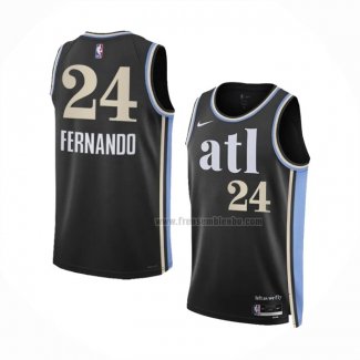 Maillot Atlanta Hawks Bruno Fernando NO 24 Ville 2023-24 Noir