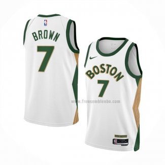 Maillot Boston Celtics Jaylen Brown NO 7 Ville 2023-24 Blanc