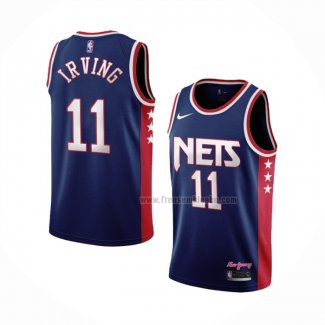 Maillot Brooklyn Nets Kyrie Irving NO 11 Ville 2021-22 Bleu