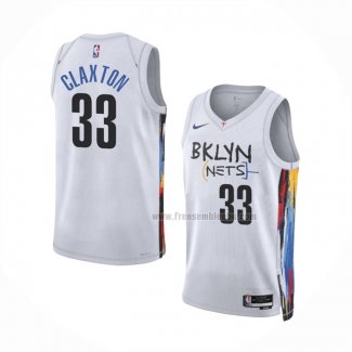 Maillot Brooklyn Nets Nicolas Claxton NO 33 Ville 2022-23 Blanc