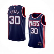 Maillot Brooklyn Nets Seth Curry NO 30 Ville 2021-22 Bleu