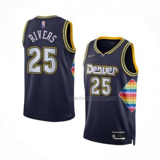 Maillot Denver Nuggets Austin Rivers NO 25 Ville 2021-22 Bleu