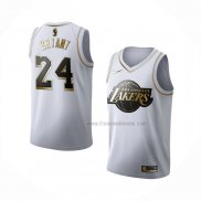 Maillot Golden Edition Los Angeles Lakers Kobe Bryant NO 24 Blanc